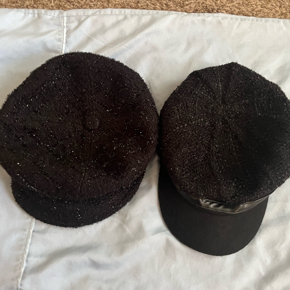 Stylish Black sparkly Newsboy Cap set -2
